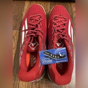 Adidas Litestrike NWT Baseball Cleats Iron Skin Men's Size 14 Red White Stripe